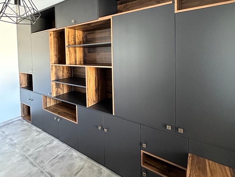 MEUBLE BANQUETTE ET BIBLIOTHEQUE