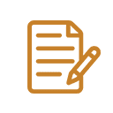 Carnet & Agenda: Icône élégante marron-doré | Bloc-notes Icône de carnet marron-doré, reliure spirale à gauche et onglet à droite, représentant un bloc-notes ou un agenda.