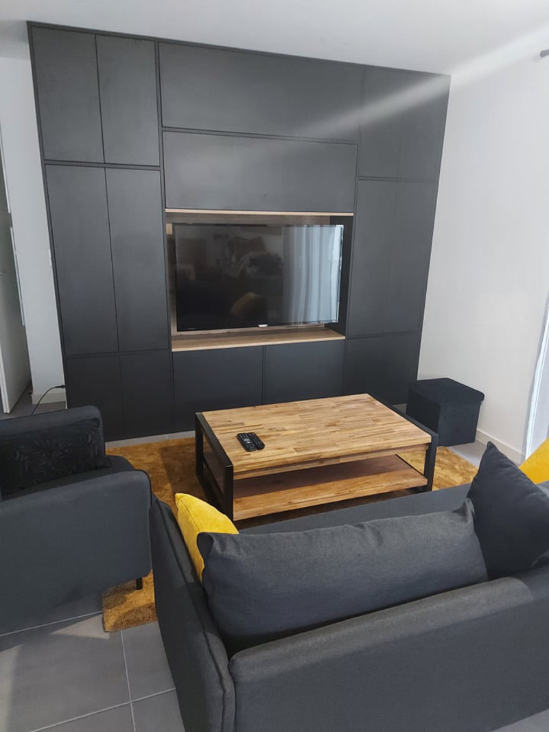 ETAGERES VITRE ET CHENE TV XXL