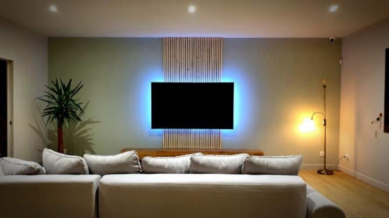 MEUBLE TV SUSPENDU  LED INTEGREE